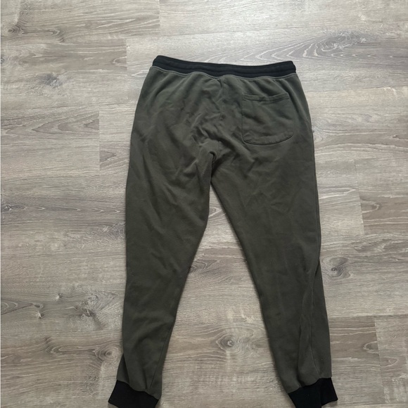 Forever 21 Men's Green Joggers with Black Accents - Picture 2 of 3